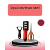Mey İthalat® 3 Parçalı Çok Fonksiyonlu Mutfak Makas Seti – Paslanmaz Çelik, Ergonomik Tasarım