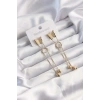 Mey İthalat® 316L Çelik Altın Renk Sallantılı Düğüm Model Kelebek Küpe