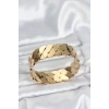 Mey İthalat® 316L Çelik Gold Renk Ezme Zincir Model Kadın Kelepçe Bileklik