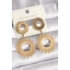 Mey İthalat® 316L Çelik Gold Renk Güneş Model Kadın Küpe