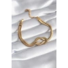 Mey İthalat® 316L Çelik Gold Renk İtalyan Zincir Düğüm Model Kadın Bileklik