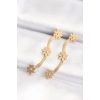 Mey İthalat® 316L Çelik Gold Renk İtalyan Zincir Papatya Küpe