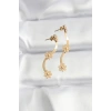 Mey İthalat® 316L Çelik Gold Renk İtalyan Zincir Papatya Küpe