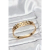 Mey İthalat® 316L Çelik Gold Renk Minimal Yoncalı Kadın Kelepçe Bileklik