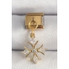 Mey İthalat® 316L Çelik Gold Renk Sallantı Zirkon Taşlı Kar Tanesi Model Nomination Charm
