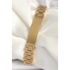 Mey İthalat® 316L Çelik Gold Renk Zincir Künye Model Erkek Bileklik