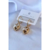 Mey İthalat® 316L Çelik Gold Renk Zirkon Taş Detay Kadın Küpe