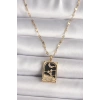 Mey İthalat® 316L Çelik Gold Renk Zirkon Taşlı Ay Figürlü Tarot Model Kadın Kolye