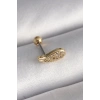 Mey İthalat® 316L Çelik Gold Renk Zirkon Taşlı Kanat Tragus Piercing