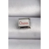 Mey İthalat® 316L Çelik Gümüş Renk Beyaz Pembe Ouma İşlemeli Nomination Charm