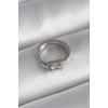 Mey İthalat® 316L Çelik Gümüş Renk Kare Zirkon Taşlı Tragus Piercing