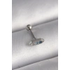 Mey İthalat® 316L Çelik Gümüş Renk Mavi Zirkon Taşlı Tragus Piercing
