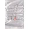 Mey İthalat® 316L Çelik Gümüş Renk Pembe Mineli Güneş Model Tarot Kolye