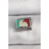 Mey İthalat® 316L Çelik Gümüş Renk Renkli Portre Model Nomination Charm