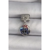 Mey İthalat® 316L Çelik Gümüş Renk Sallantı Dünya Model Nomination Charm