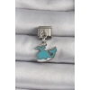 Mey İthalat® 316L Çelik Gümüş Renk Sallantı Mavi Balina Model Nomination Charm