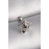 Mey İthalat® 316L Çelik Gümüş Renk Siyah Zirkon Taş Detay Örümcek Ağ Model Tragus Piercing