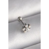 Mey İthalat® 316L Çelik Gümüş Renk Zirkon Taşlı Çiçek Model Tragus Piercing