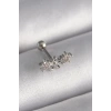 Mey İthalat® 316L Çelik Gümüş Renk Zirkon Taşlı Çiçek Tragus Piercing