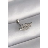 Mey İthalat® 316L Çelik Gümüş Renk Zirkon Taşlı Dal Tragus Piercing