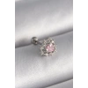 Mey İthalat® 316L Çelik Gümüş Renk Zirkon Taşlı Kalp Tragus Piercing