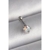Mey İthalat® 316L Çelik Gümüş Renk Zirkon Taşlı Kalp Tragus Piercing