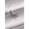 Mey İthalat® 316L Çelik Gümüş Renk Zirkon Taşlı Kanat Tragus Piercing