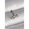 Mey İthalat® 316L Çelik Gümüş Renk Zirkon Taşlı Sonsuzluk Model Tragus Piercing