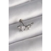 Mey İthalat® 316L Çelik Gümüş Renk Zirkon Taşlı Tragus Piercing