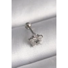 Mey İthalat® 316L Çelik Gümüş Renk Zirkon Taşlı Yıldız Model Tragus Piercing