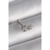 Mey İthalat® 316L Çelik Gümüş Renk Zirkon Taşlı Yıldız Tragus Piercing