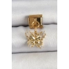 Mey İthalat® 316L Çelik Sallantılı Zirkon Taşlı Kelebek Model Gold Renk Nomination Charm