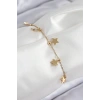 Mey İthalat® 316L Çelik Sıralı Yıldız Model Gold Renk Kadın Bileklik