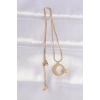 Mey İthalat® 316L Çelik Zincir Gold Renk Ay Yıldız Unisex Kolye
