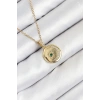 Mey İthalat® 316L Çelik Zirkon Taşlı Ay Ve Güneş Model Gold Renk Kadın Kolye