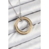 Mey İthalat® 316L Çelik Zirkon Taşlı Dönen Daire Model Gold Ve Gümüş Renk Kadın Kolye