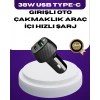 Mey İthalat® 38W Çift Çıkışlı Araç Şarj Cihazı – Type-C ve USB PD Destekli