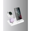 Mey İthalat® 4’lü Apple Kablosuz Şarj Standı iPhone Watch ve AirPods Çoklu Şarjlı