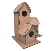 Mey İthalat® 5269 Boyanabilir 3lü Kuş Evi - Bird House