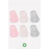 Mey İthalat®   6Lı Silikonlu Babet Penye Çorap 30101 Pembe Ekru Gri