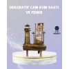Mey İthalat® Ahşap Kum Saati ve Deniz Feneri Figürü Bir Arada – Ev & Ofis Dekorasyonu
