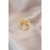 Mey İthalat® Ayarlamalı Gold Renk Metal Bombeli Boluncuk Model Yüzük