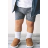 Mey İthalat®   Basic Kaymaz Penye Soket Çorap 3Lü BS10107 Pudra Ekru Somon