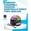 Mey İthalat® Bluetooth Bağlantılı Renkli Masaüstü Disko Topu Işık Gösterisi