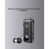 Mey İthalat® Bluetooth 5.2 Kablolu Makaralı Kulaklık | Dijital Ekran ve Titreşimli Bildirim