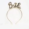 Mey İthalat® Bride Yazılı Taç ve Bride To Be Yazılı Gözlü Seti Altın Renk