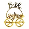 Mey İthalat® Bride Yazılı Taç ve Bride To Be Yazılı Gözlü Seti Altın Renk