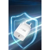 Mey İthalat®  C87C 30W Type-C Çıkışlı Ekstra DL51 1M Type-C to Type-C Kablolu PD Şarj Cihazı - Beyaz