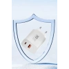 Mey İthalat®  C89Q 1 Adet 30W Type-C ve 1 Adet 22.5W USB Çıkışlı Ekstra DL48 1M USB to Lightning Kablolu PD Şarj Cihazı - Beyaz