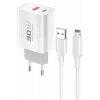 Mey İthalat®  C89Q 1 Adet 30W Type-C ve 1 Adet 22.5W USB Çıkışlı Ekstra DL48 1M USB to Lightning Kablolu PD Şarj Cihazı - Beyaz